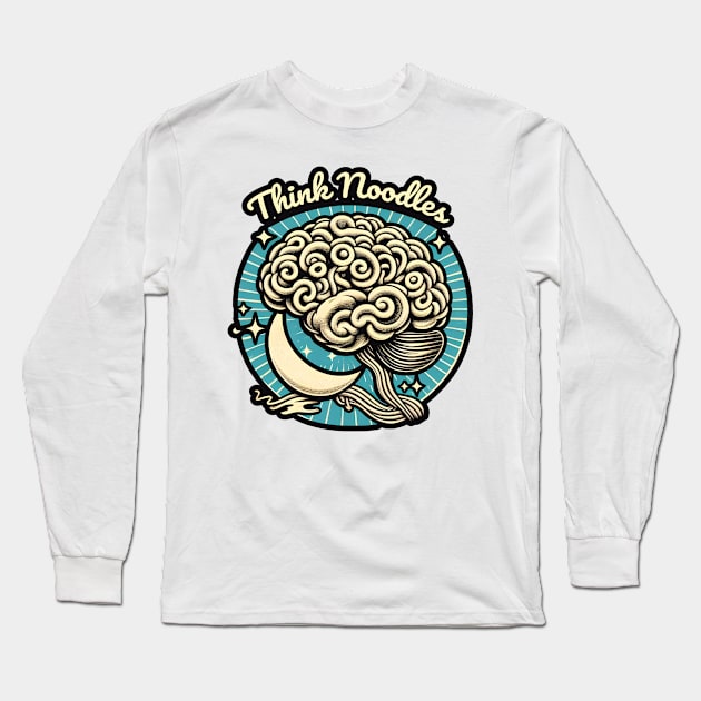 Think Noodles - Noodle Brain Long Sleeve T-Shirt by WolfeTEES